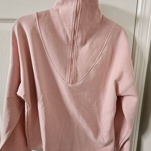 ​Mono B Dusty Rose Elevated Quarter Zip Pullover Sweatshirt Medium